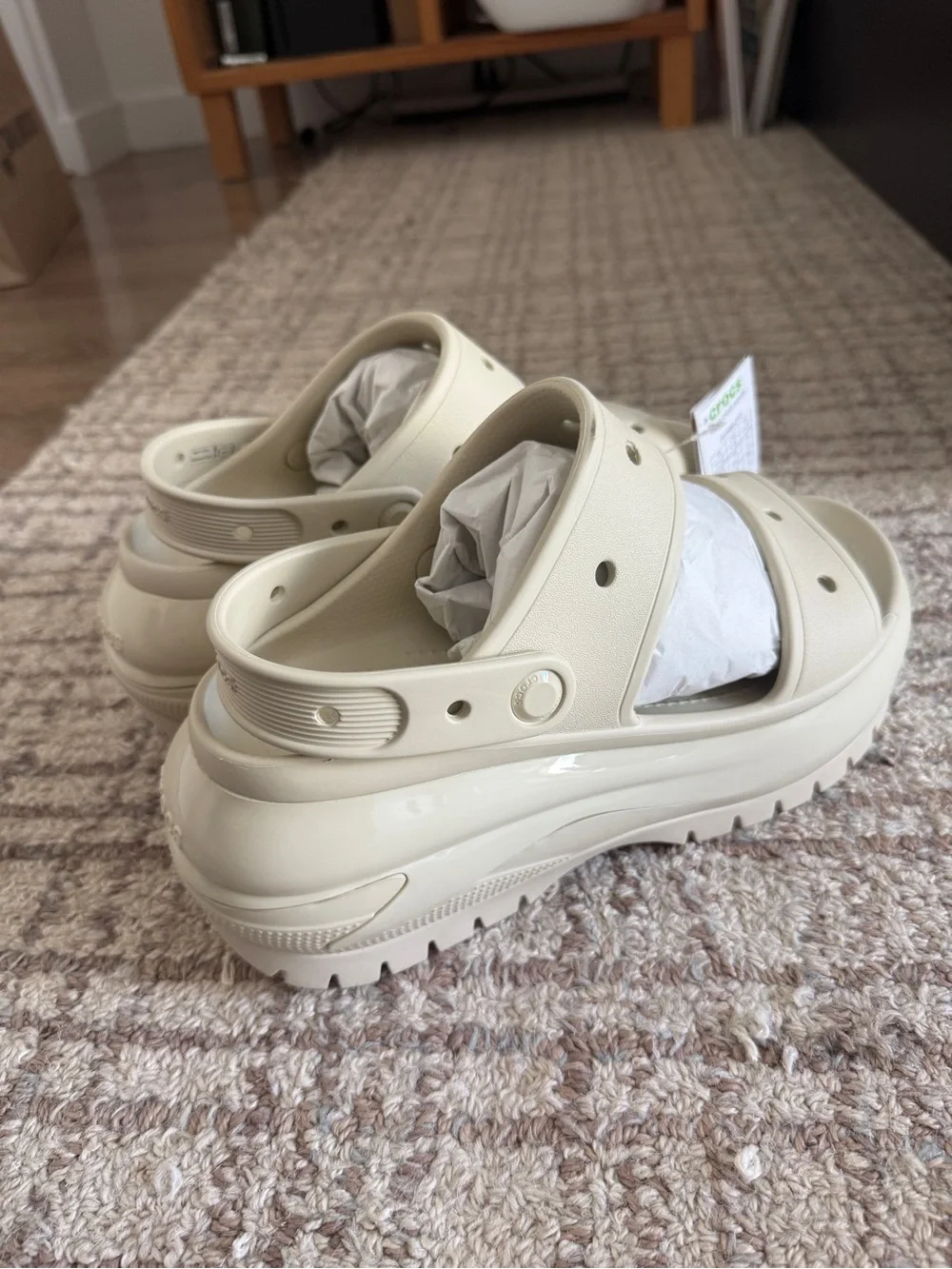 CROCS Platform Sandal in Off-White/Cream